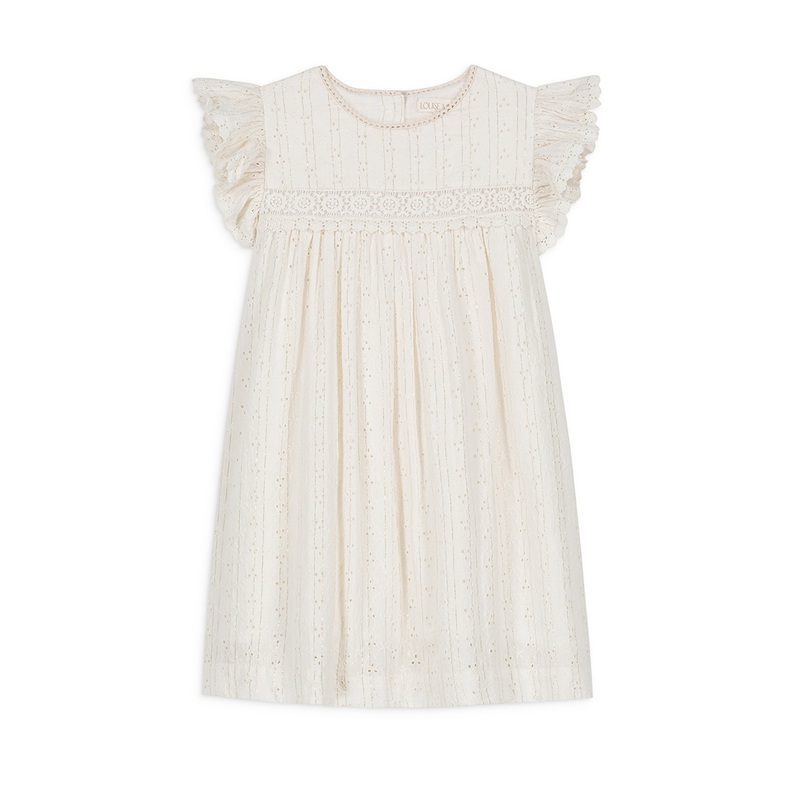 Louise Misha Dress Shantiya - Embroidered Cotton Voile - Cream
