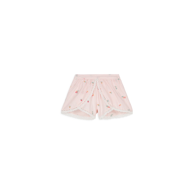 Louise Misha Shorts Asya - Embroidered Yarn Dyed Stripes - Pink Bouquet Stripes