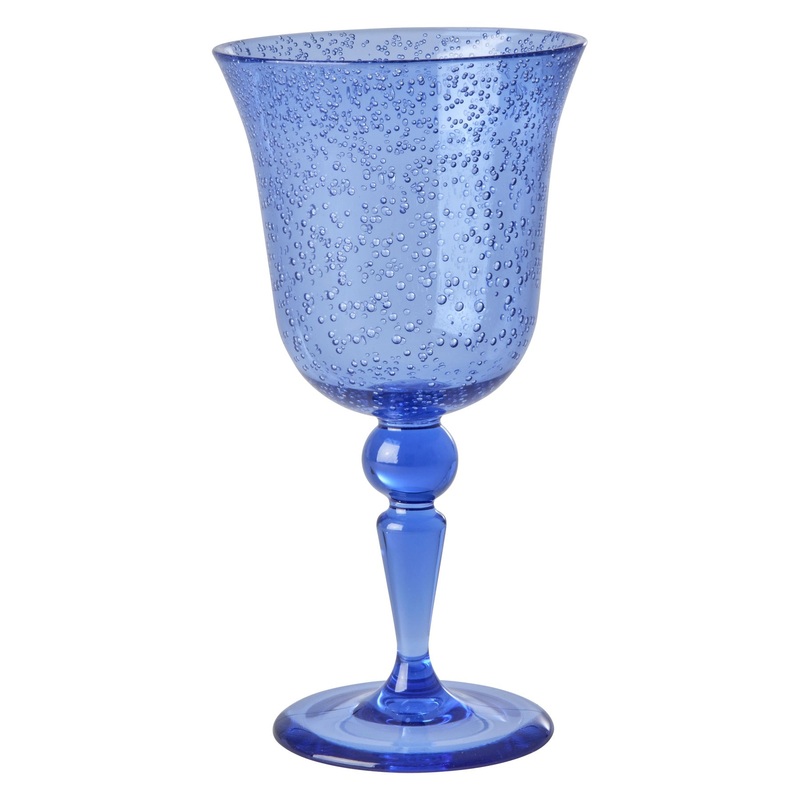 Rice DK Acrylic Wine Glass in Bubble Design - Blue - 360ml