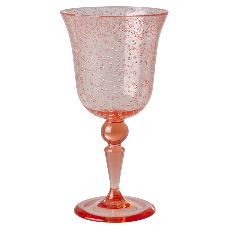 Rice DK Acrylic Wine Glass in Bubble Design - Peach - 360ml