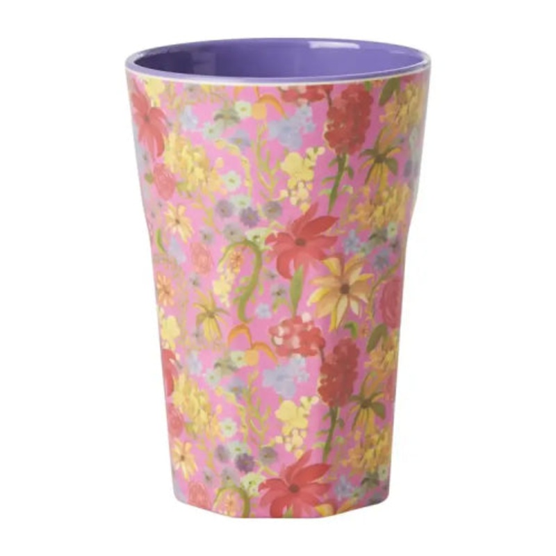 Rice DK Melamine Cup with Swedish Flower Print - Tall - 400ml