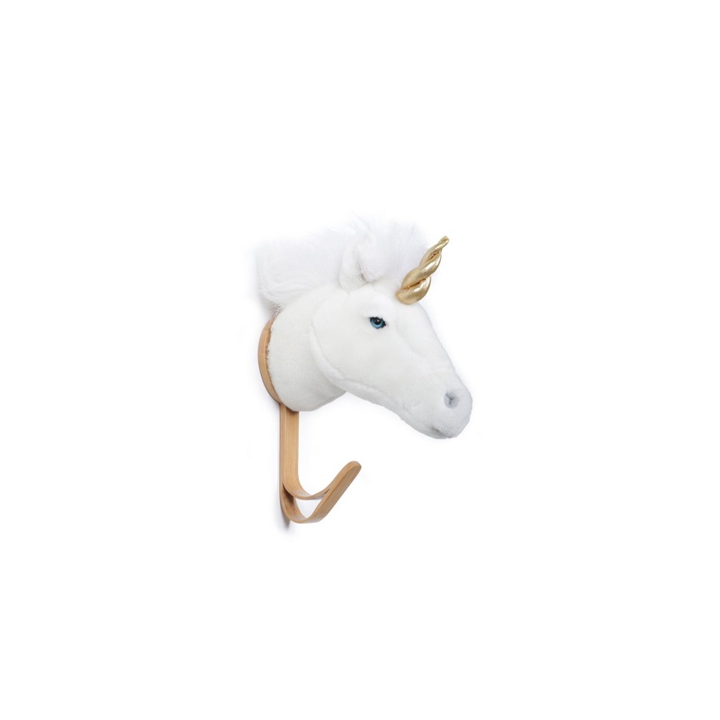 Wild & Soft Coat Hanger Sm. Head White Unicorn