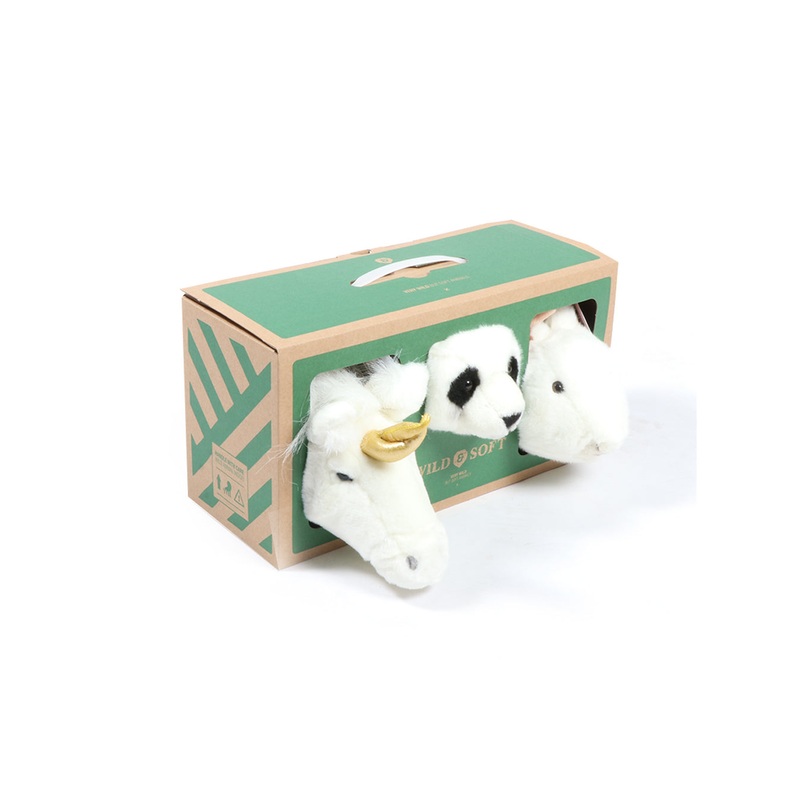 Wild & Soft Lovely Box - Set of 3 Sm. Heads (Unicorn/Panda/Rabbit)
