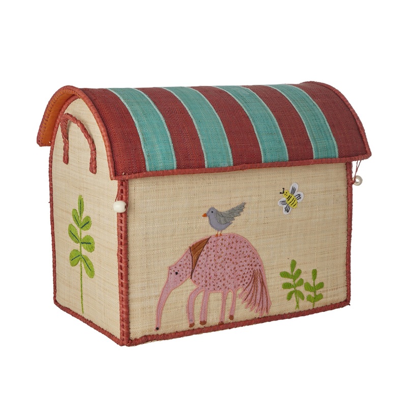 Rice DK Raffia Toy Baskets with Sweet Jungle Theme Medium