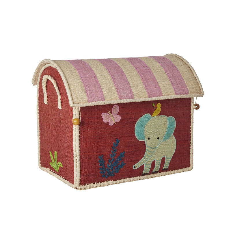 Rice DK Raffia Toy Baskets with Sweet Jungle Theme Small