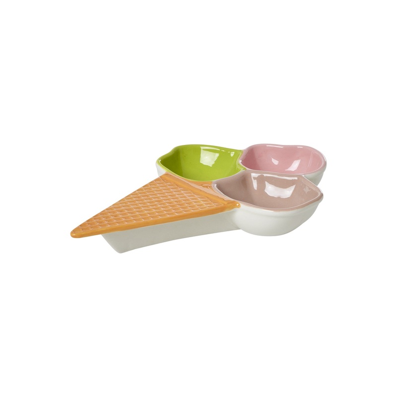 Rice DK Ceramic Ice Waffle Dish 3 Room - Pink