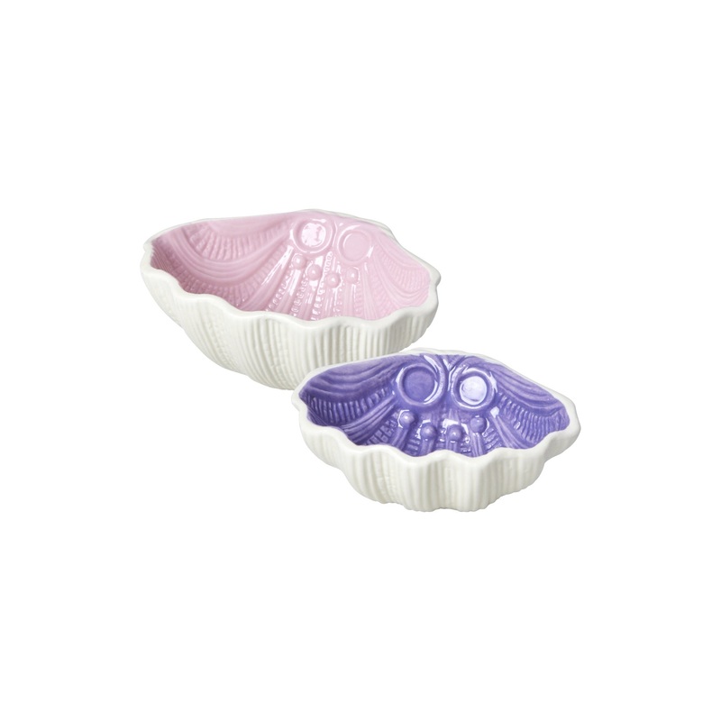 Rice DK Ceramic Shell Bowl in Lavender and Pink - Set of 2