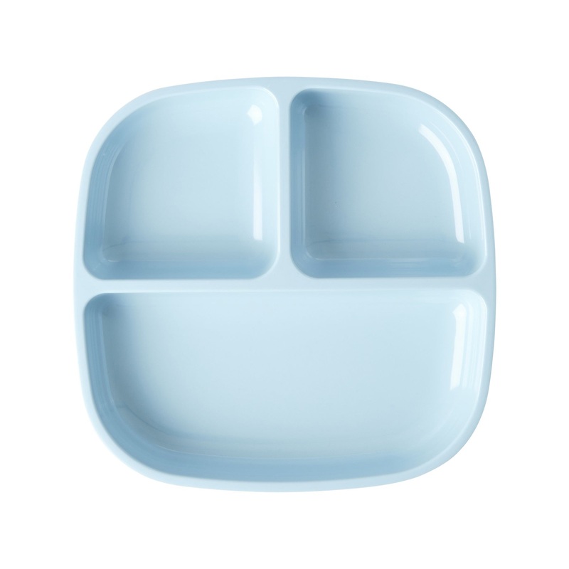 Rice DK Melamine Kids 3 Room Plate - Mint