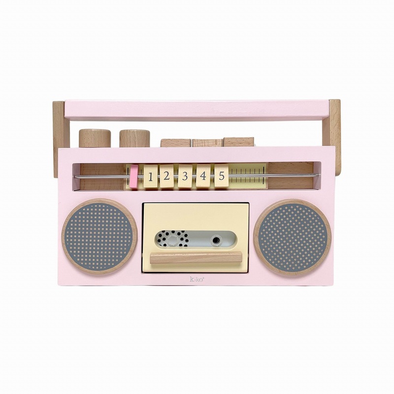 kiko+ & gg* Tape Recorder  Wooden Toy Recorder- (Pink)