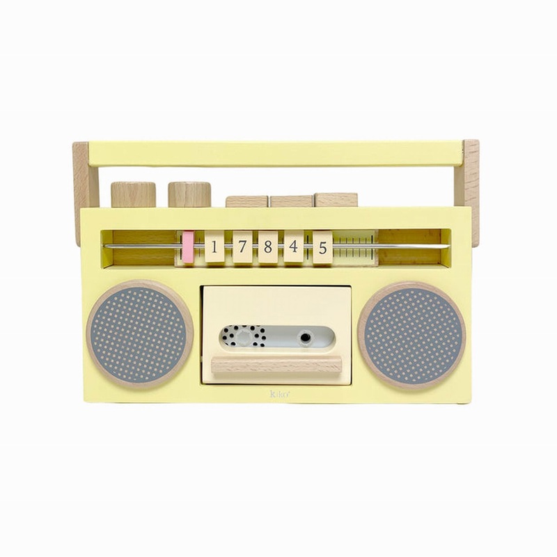 kiko+ & gg* Tape Recorder  Wooden Toy Recorder- (Yellow)