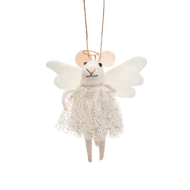 RJB Stone Angel Mouse Felt Hanging Decoration