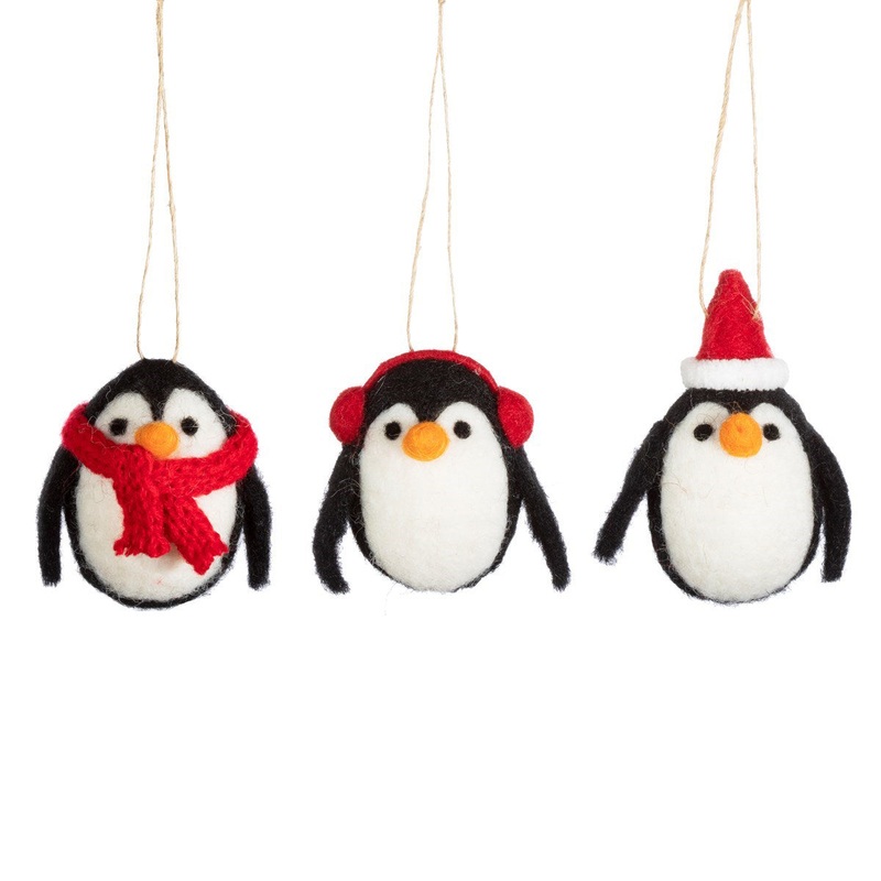 RJB Stone Penguin Felt Decoration Assorted