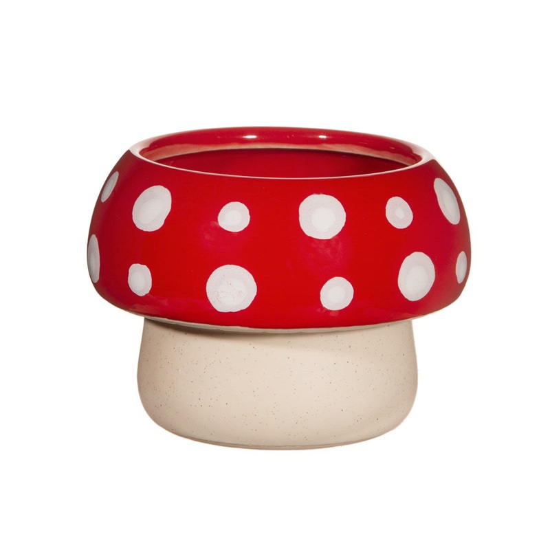 RJB Stone Red Mushroom Planter