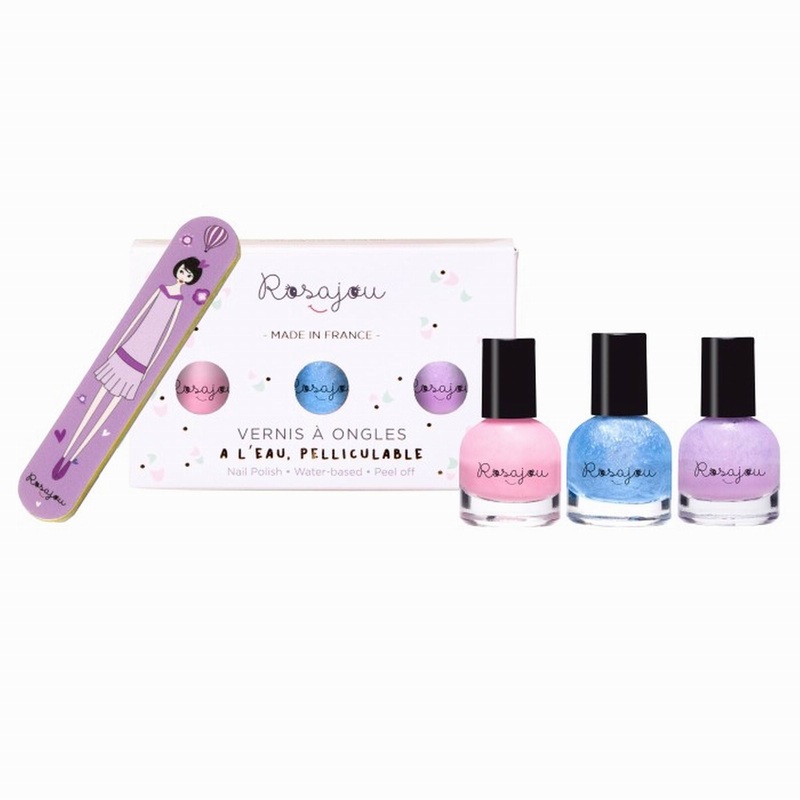 Rosajou Nail Polishes Set Flamingo x Givr x Lavande + Nail File