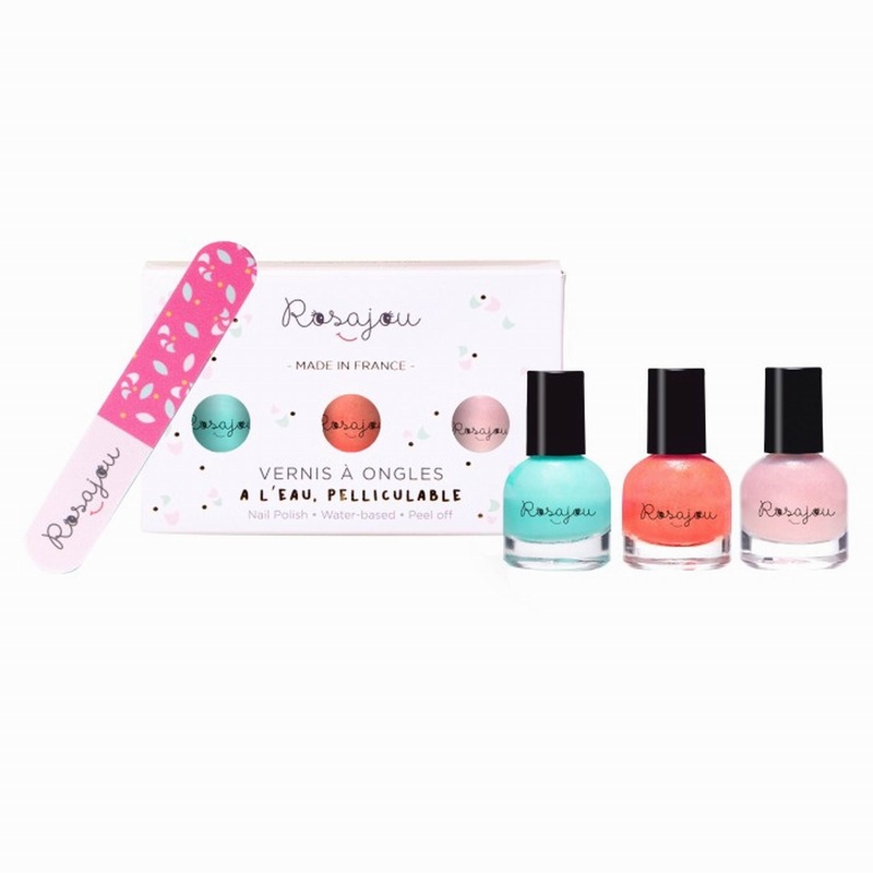 Rosajou Nail Polishes Set Lagon x Corail x Ballerine + Nail File