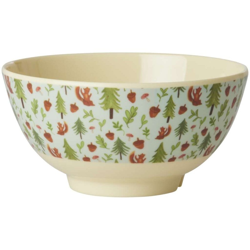 Rice DK Melamine Bowl with Blue Happy Forest Print - Medium - 700 ml
