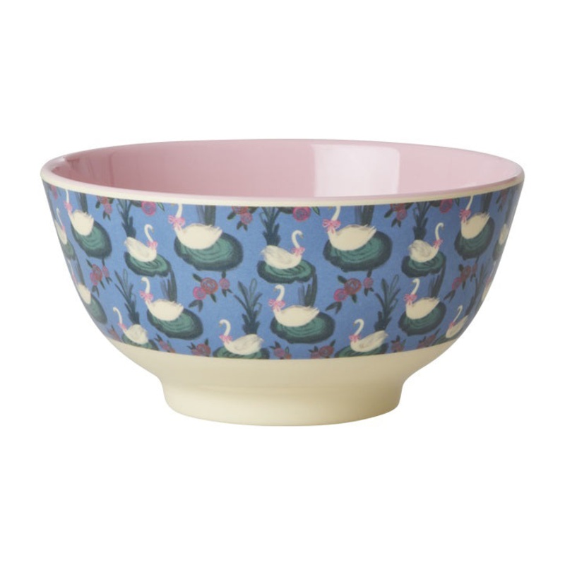 Rice DK Melamine Bowl with Swan Lake Print - Medium - 700 ml