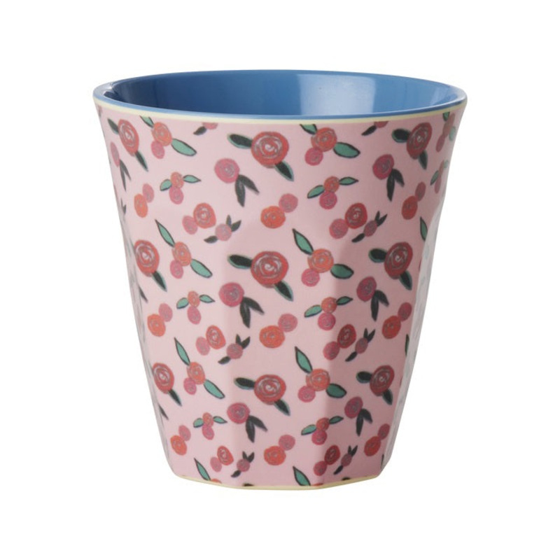 Rice DK Melamine Cup with A Rose Is A Rose Print - Medium - 250 ml