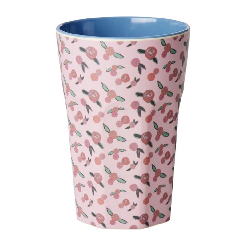 Rice DK Melamine Cup with A Rose Is A Rose Print - Tall - 400 ml