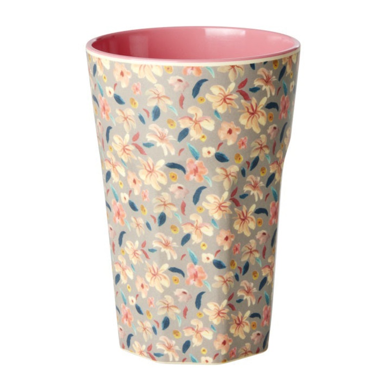 Rice DK Melamine Cup with Small Sandy Flower Print - Tall - 400 ml