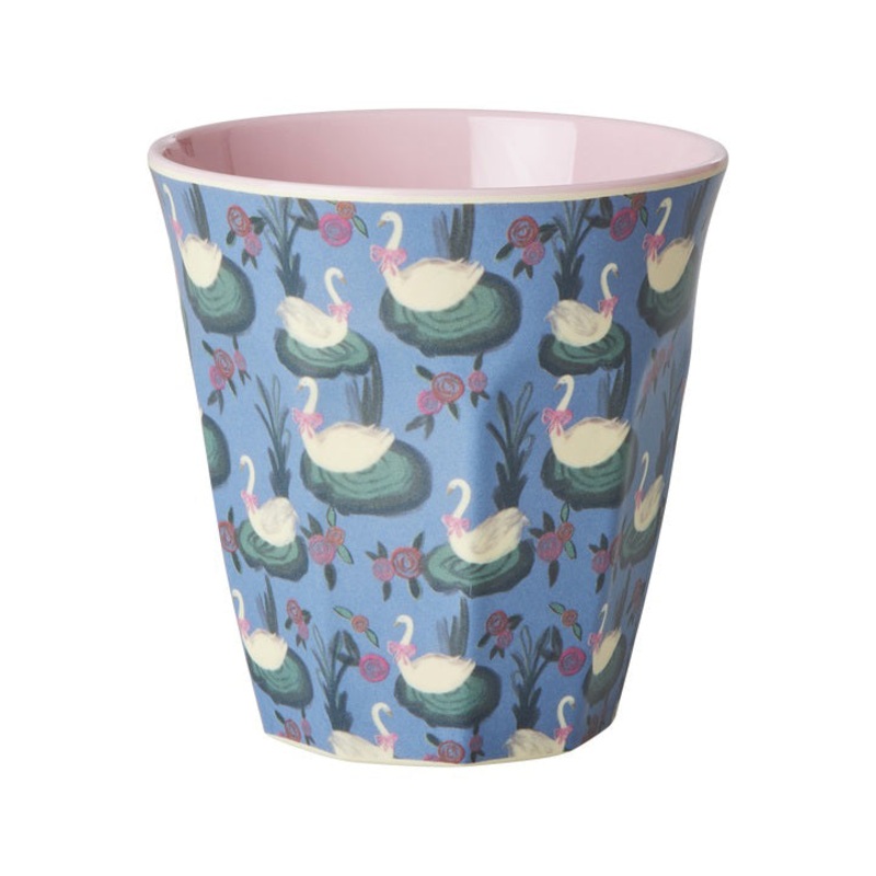 Rice DK Melamine Cup with Swan Lake Print - Medium - 250 ml