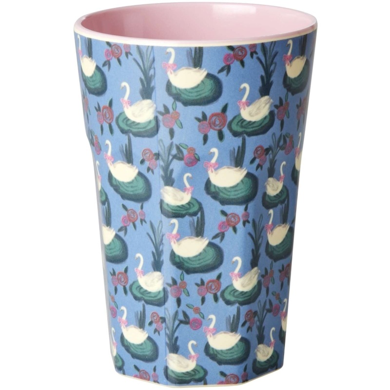 Rice DK Melamine Cup with Swan Lake Print - Tall - 400 ml