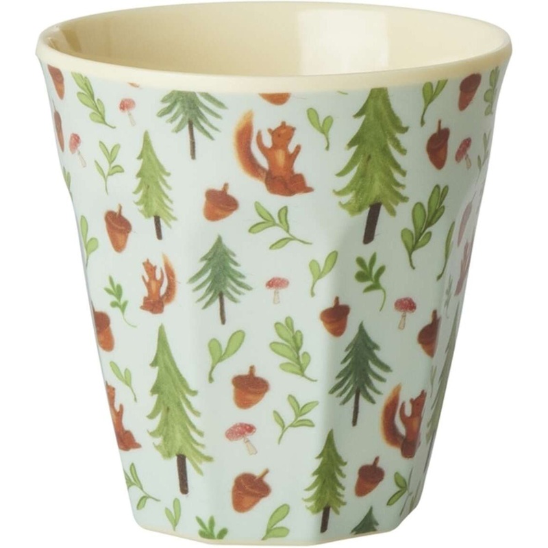Rice DK Melamine Kids Cup with Blue Happy Forest Print - Small - 160 ml