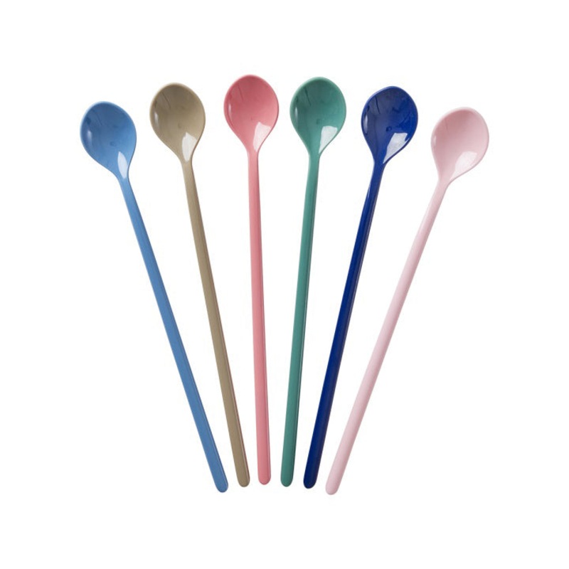 Rice DK Melamine Latte Spoons in 6 Asst. A New York Minute Colors - 6 Pack