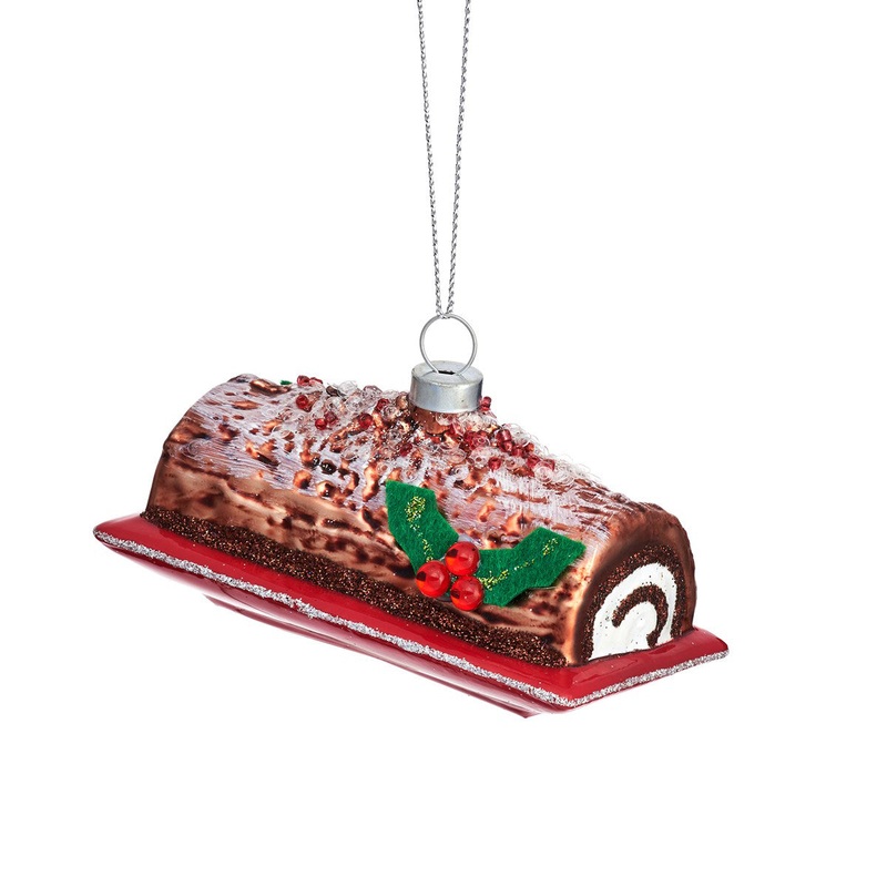 RJB Stone Christmas Chocolate Log Shaped Bauble
