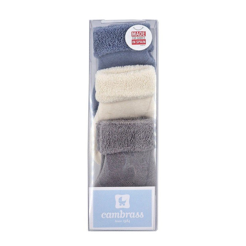 Cambrass Set 3 Socks for Baby Liso Blue Sz..0000 (15 -16)