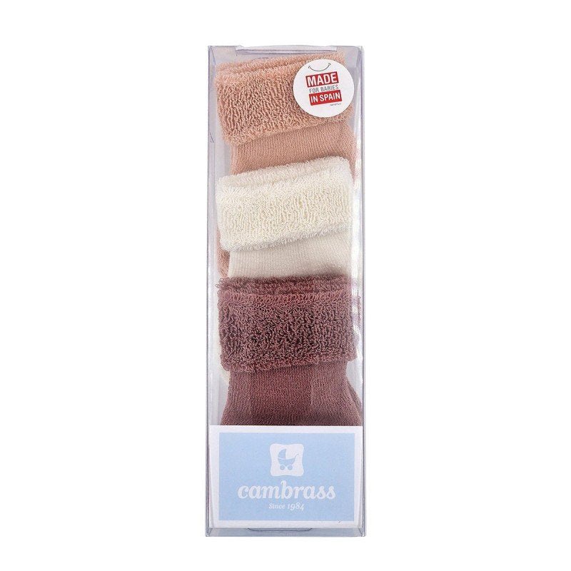 Cambrass Set 3 Socks for Baby Liso Blush Sz..0000 (15 -16)