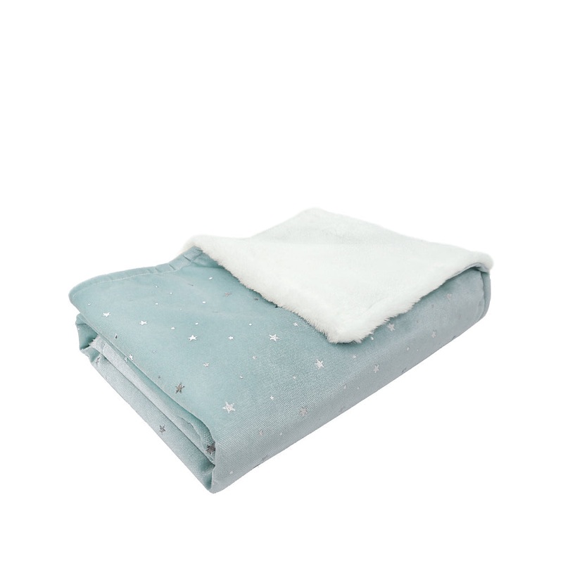 Mon Ami Charmante Luxe Faux Fur Baby Blanket-Blue