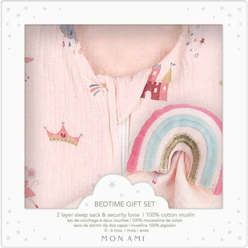Mon Ami Chateau Magique - Coral Pink Sleep Sack & Lovie Gift Set