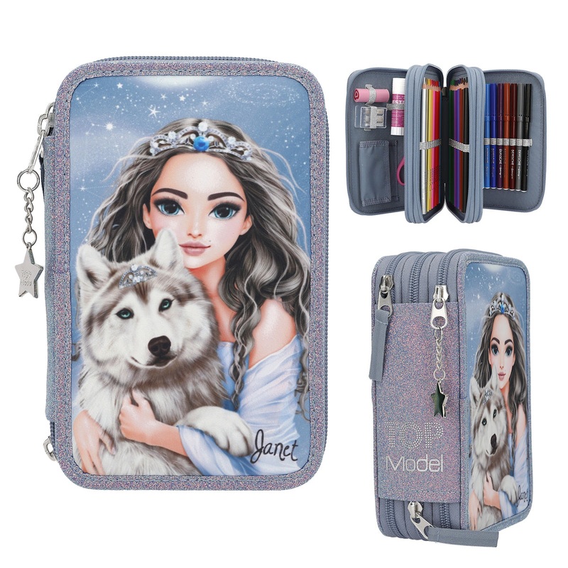 Depesche TOPModel 3-Compartment Pencil Case Wolf