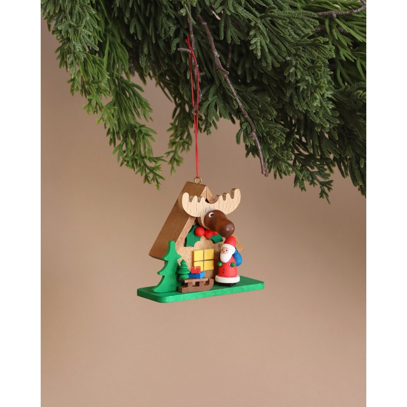 Christian Ulbricht Ornament - Santa with Elk House