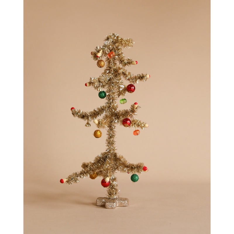 Maileg Christmas Tree - Gold with Red and Green