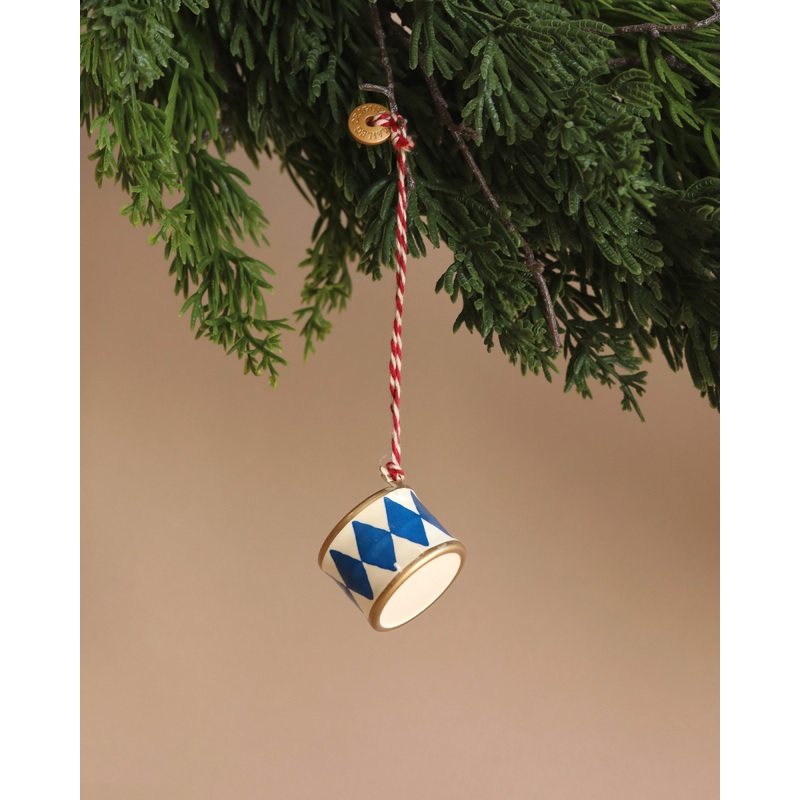 Maileg Metal Ornament, Small Drum - Dark Blue