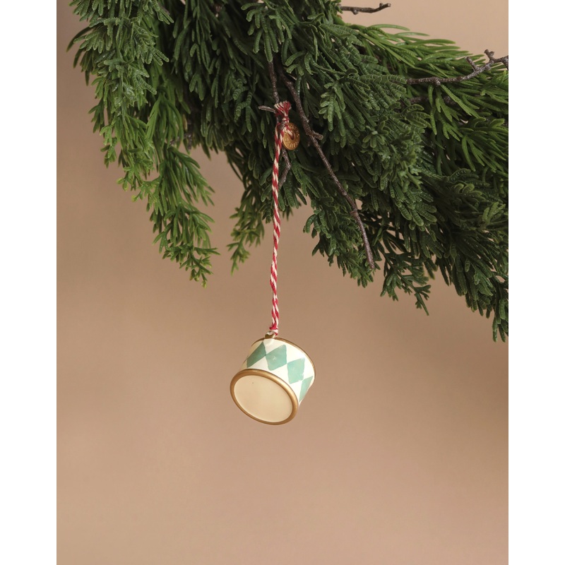 Maileg Metal Ornament, Small Drum - Mint
