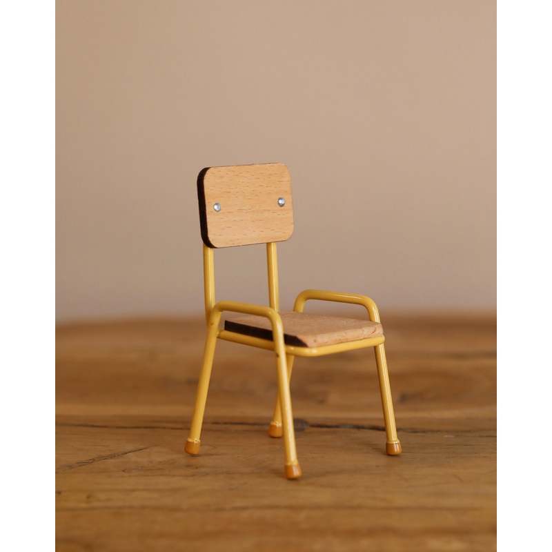 Maileg Mouse Size School Chair - Yellow