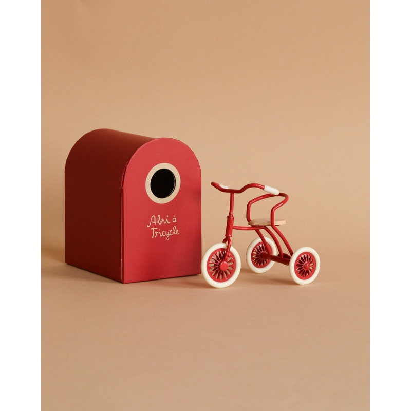 Maileg Abri a tricycle, Mouse - Red