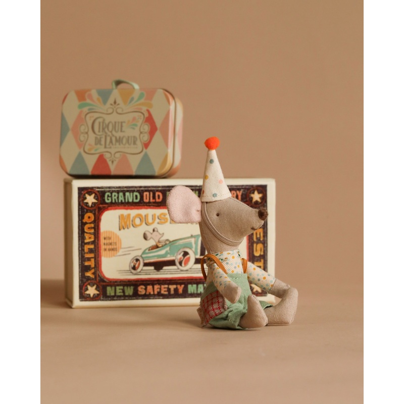 Maileg Little Brother Mouse With Extra Outfit & Suitcase