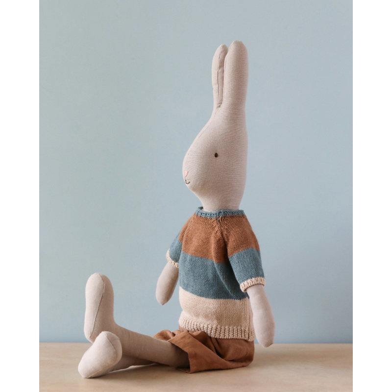 Maileg Rabbit, Size 4, Classic - Knitted Shirt & Shorts
