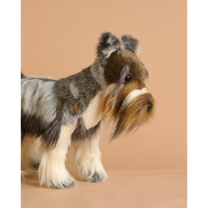 Miniature Gray Schnauzer Dog Stuffed Animal, 18"