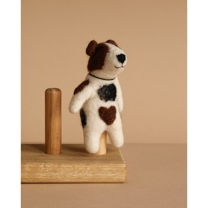 Felt Finger Puppet: Jack Russell Terrier Dog