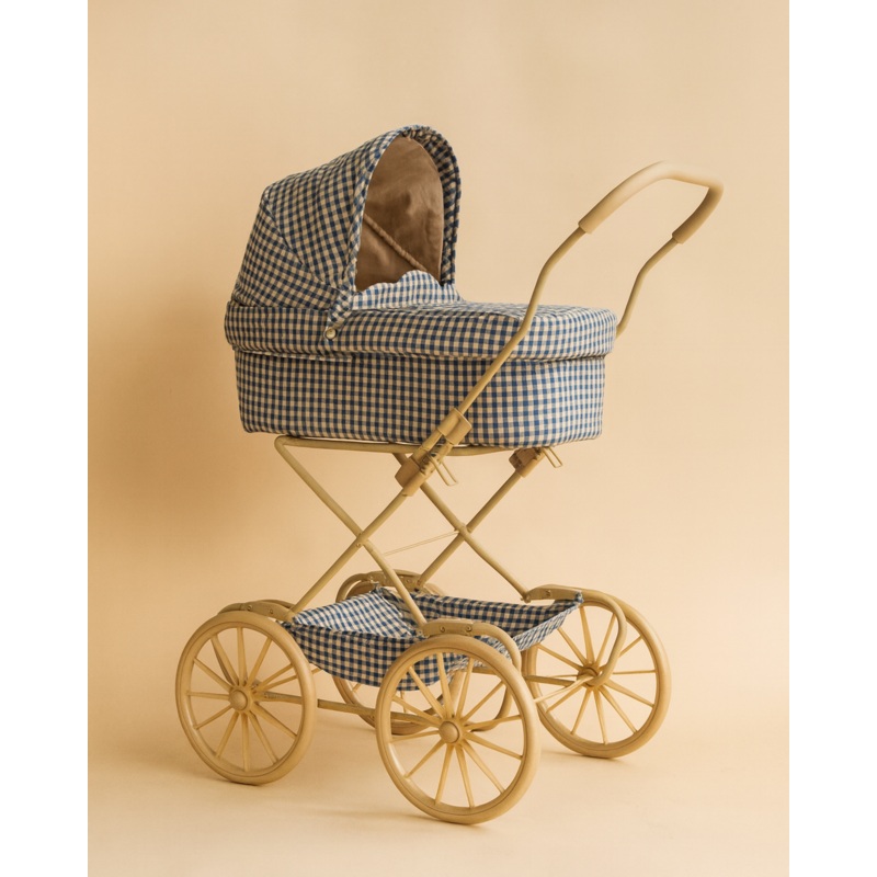 Konges Sloejd Doll Pram - Blue Checkered