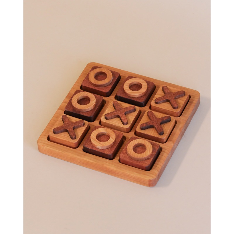 Wooden Tic-Tac-Toe Game - Made in USA