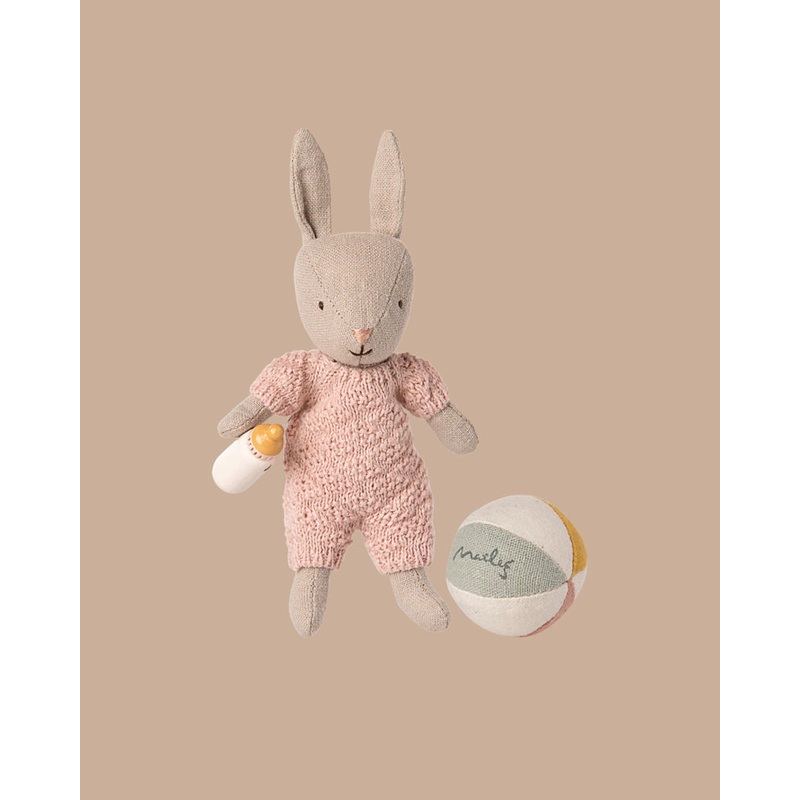 PRE-ORDER: Maileg Rabbit With Accessories, Micro - Sand - Rose (Estimated Ship Date: Early November)