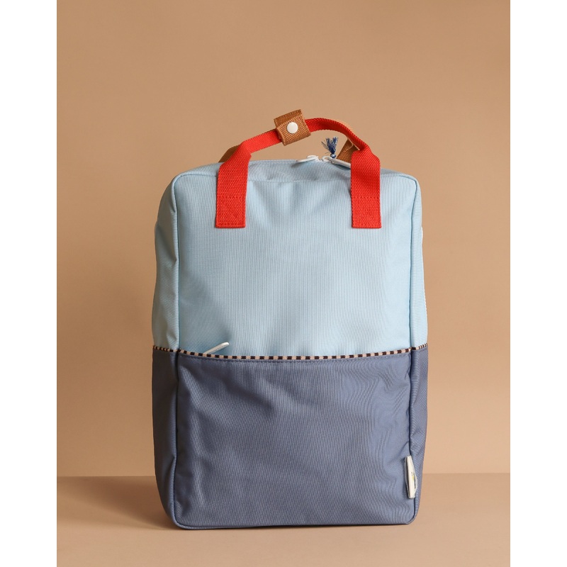 Sticky Lemon Backpack Large | Color Blocking | Bissou Blue + Blue Whale