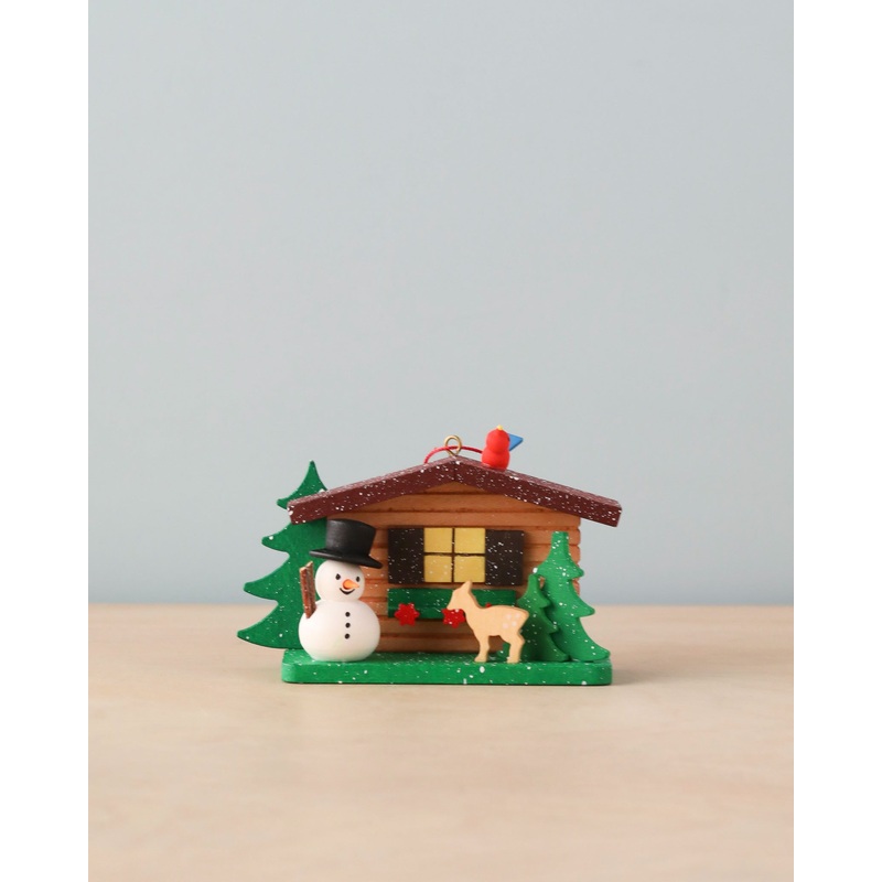 Christian Ulbricht Ornament - Cottage with Snowman