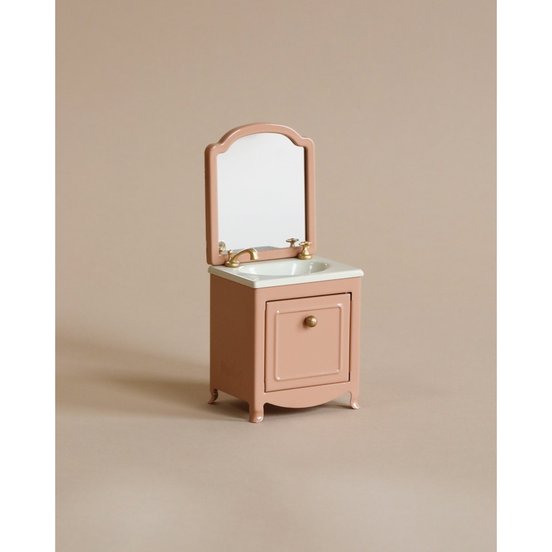 Maileg Sink Dresser With Mirror, Mouse - Dark Powder